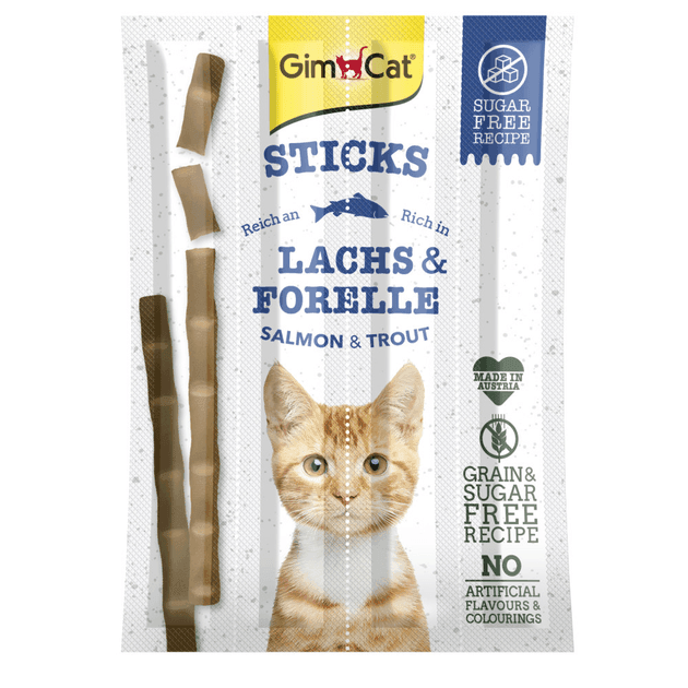Ласощі Для кішок Gim Cat Sticks Salmon and Trout Ласощі для котів, з лососем і фореллю 5г 1087 Німеччина