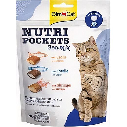 Ласощі Для кішок Gim Cat Nutri Pockets Sea mix 150г 1206 Німеччина