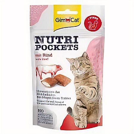Ласощі Для кішок Gim Cat Nutri Pockets with Beef з телятиною  60г 185 Німеччина
