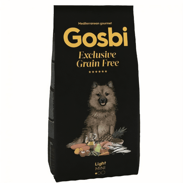 Сухі корма Для собак Gosbi   Exclusive Grain Free Light Mini для дорослих собак міні малих порід з індичкою та білою рибою / кг 189 Іспанія