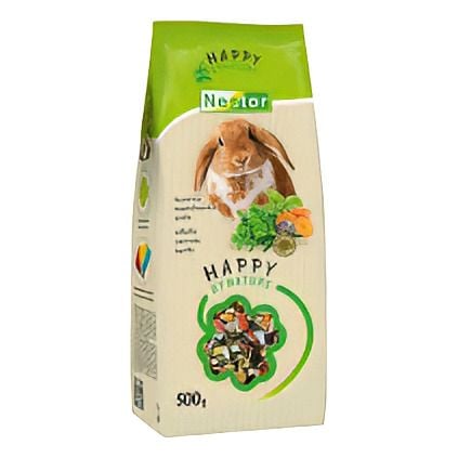 NESTOR Happi by nature ПРЕМІУМ корм для кроликів з люцерною, морквою та травами 500г 3063 Польща