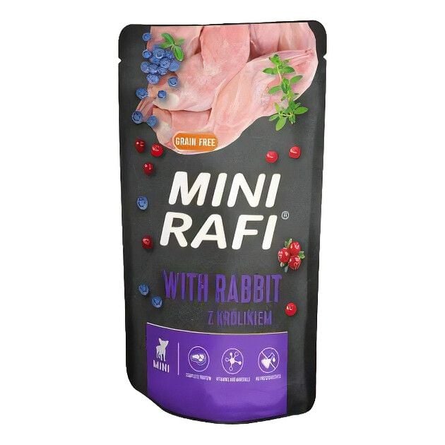Вологий корм для собак RAFI для малих порід з кроликом 150г 3085 Польща