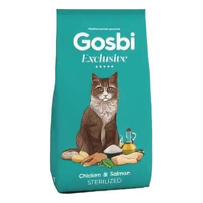 Сухі корма Для кішок Gosbi  Exclusive Cat Chicken & Salmon Sterelized для стерилізованих котів з куркою та лососем 400гр 3364 Іспанія