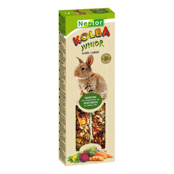 NESTOR Паличка для кроликів - ЮНІОР - овочі, сіно, кульбаба, зелень 115г 50 (5x10) 3492 Польща