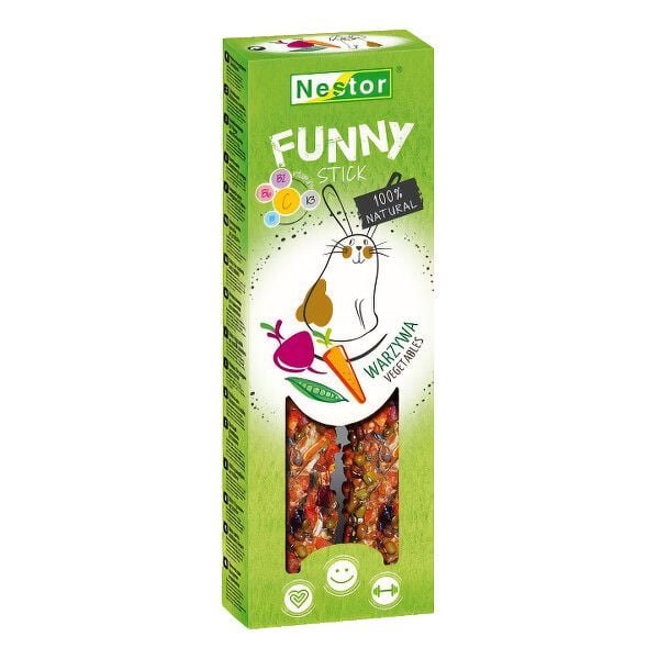 NESTOR Funny Паличка Premium Plus для гризунів і кроликів - ОВОЧІ 115г 50 (5x10) 3498 Польща