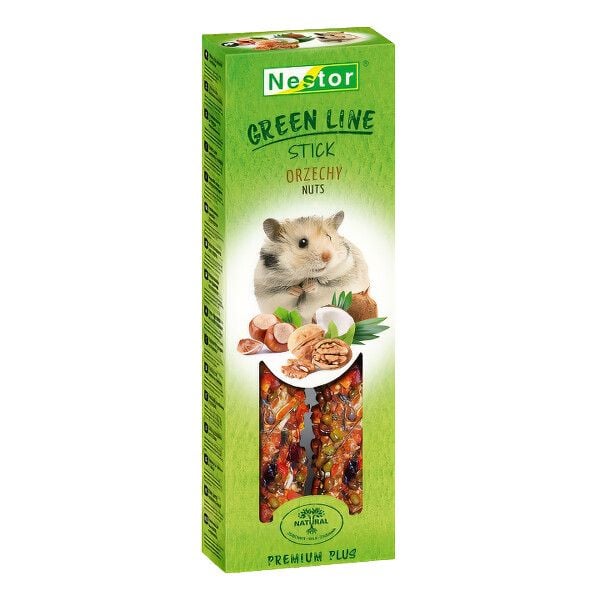 NESTOR Green Line Паличка Premium Plus для гризунів і кроликів - NUTS 115г 50 (5x10) 3500 Польща