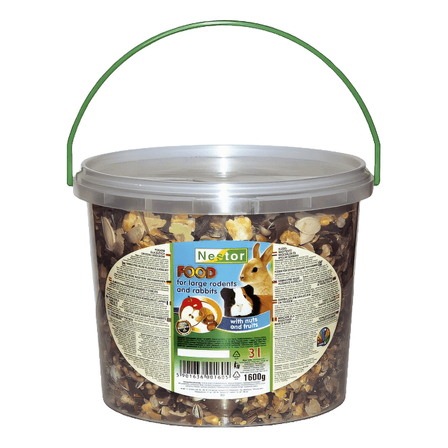NESTOR Повнораціонний корм для великих гризунів і кроликів з горіхами і фруктами 3000 мл 3653 Польща