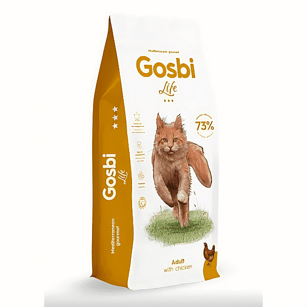 Сухі корма Для кішок Gosbi  Life Cat Adult With Chicken сухий корм з пробіотиком для дорослих котів з куркою/кг 3748 Іспанія