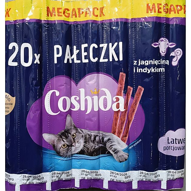 Ласощі Для кішок Coshida. MEGAPACK with Lamb and Turkey, м'ясні палички з ягнятком та індичкою (1 шт) 4520 Німеччина