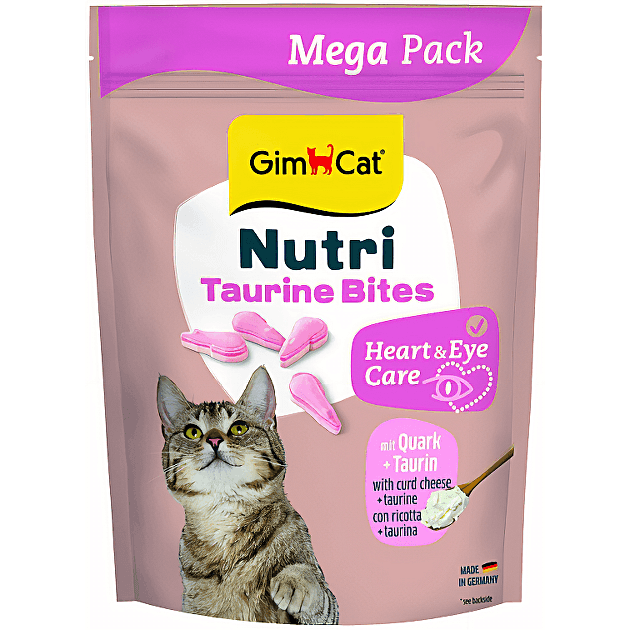 Ласощі Для кішок Gim Cat Вітаміни Gimborn GimCat Nutri Taurine Bites Quark для котів із сиром і таурином 425 г 4563 Німеччина