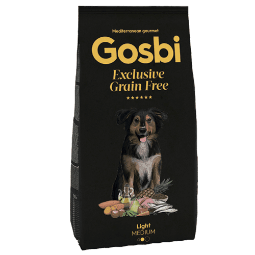 Сухі корма Для собак Gosbi   Exclusive Grain Free Light Medium для дорослих собак середніх та крупних порід з індичкою та білою рибою / кг 5004 Іспанія