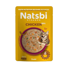 Вологий корм Для кішок Gosbi Natsbi Steamed Chicken з куркоюдля котів та кошенят 80 г 5223 Іспанія