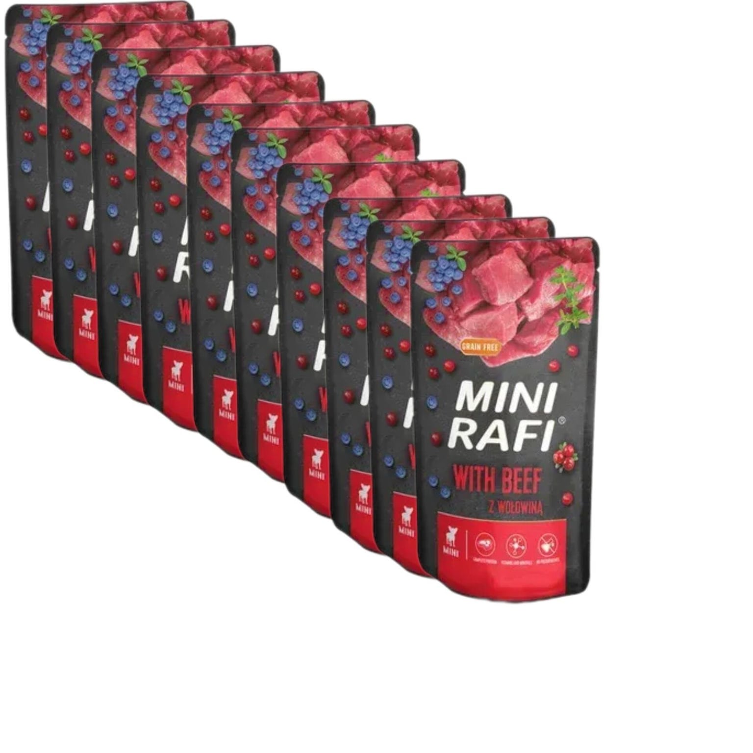 Вологий корм для собак RAFI для малих порід Dolina Noteci Mini пауч з яловичиною, 150 г/10 шт 5796 Польща