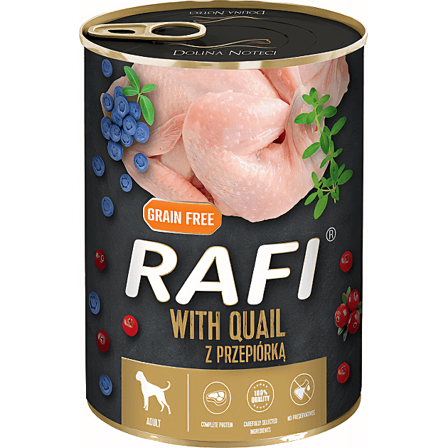 Вологий корм для собак RAFI з перепілкою 400г 0271 Польща