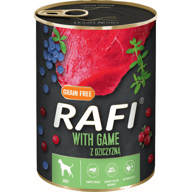Вологий корм для собак RAFI з дичиною 800г 0285 Польща
