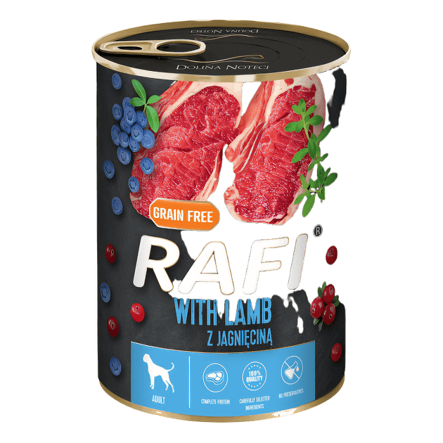 Вологий корм для собак RAFI з ягням 400г 0278 Польща
