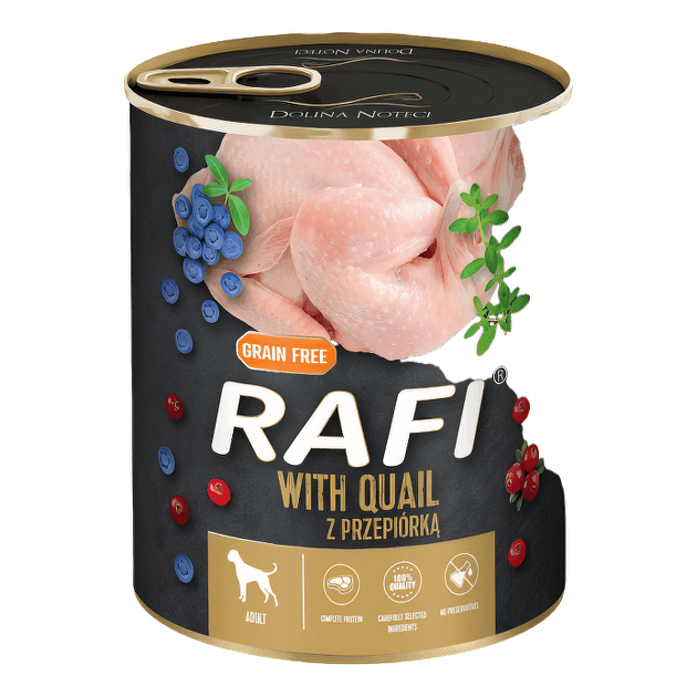 Вологий корм для собак RAFI з перепілкою 800г 0283 Польща