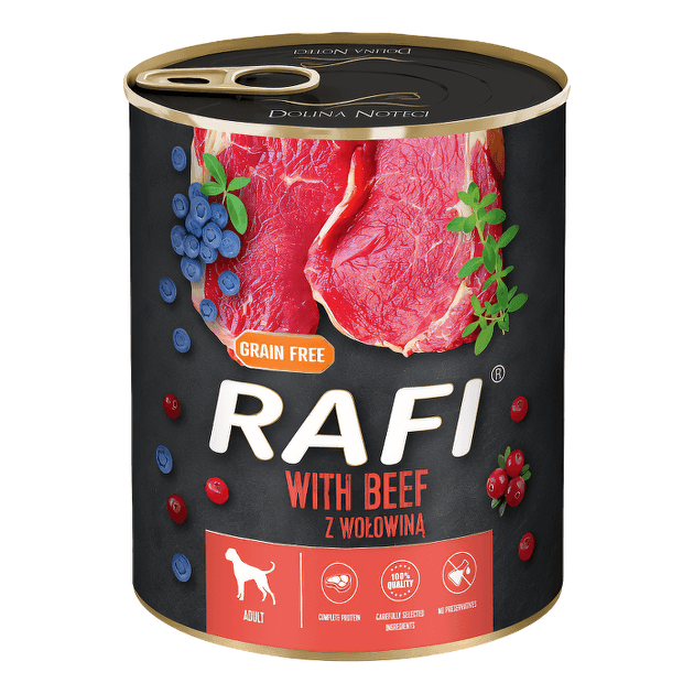 Вологий корм для собак RAFI з яловичиною 800г 0284 Польща