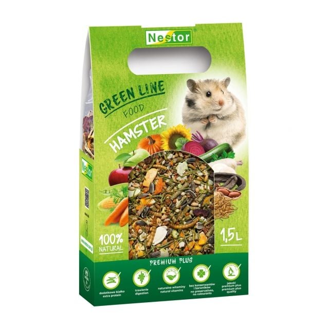 NESTOR Green Line food hamster корм для хом"яків 660г/1,5л 2540 Польща