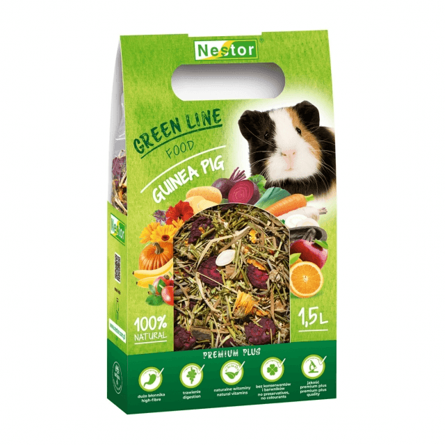 NESTOR GreenLine  PREMIUM PLUS корм для морських свинок 500г/1,5л 2541 Польща