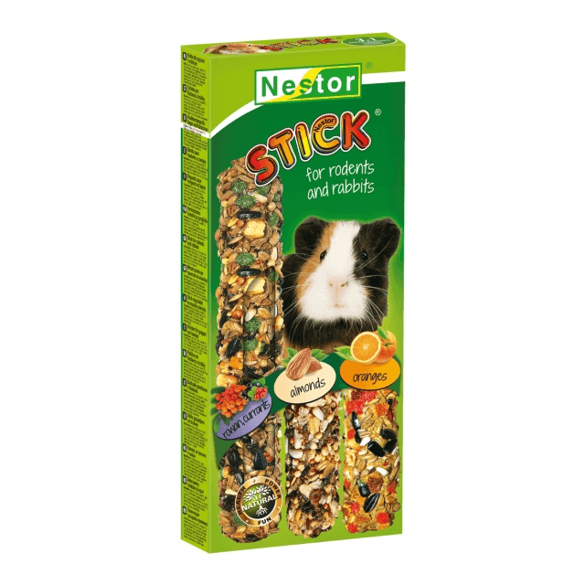 NESTOR Класичні палички "3 в 1" для гризунів і кроликів - горобина+смородина, мигдаль, апельсин 175 г 2549 Польща