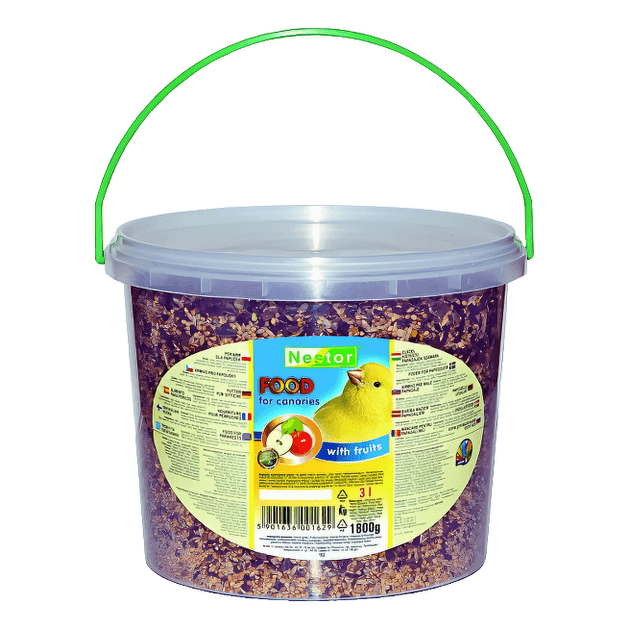 NESTOR відро Повнораціонний корм для канарок з фруктами 1800 г/3000 мл 2560 Польща