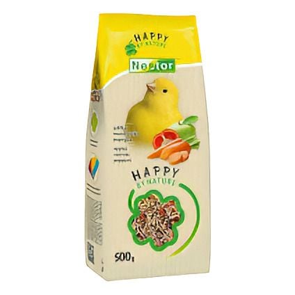 NESTOR Happi by nature Преміальний корм для канарок з яблуками, морквою та перцем 500г 3075 Польща