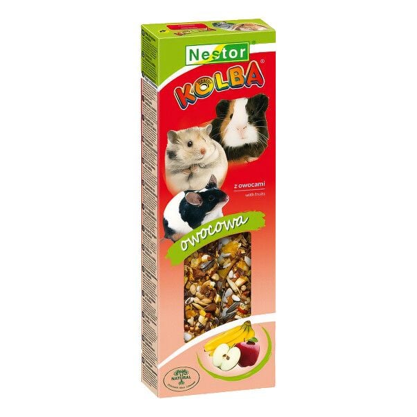 NESTOR  Класичні палички для гризунів і кроликів з яблуками і бананами 2 (115г) 3555 Польща