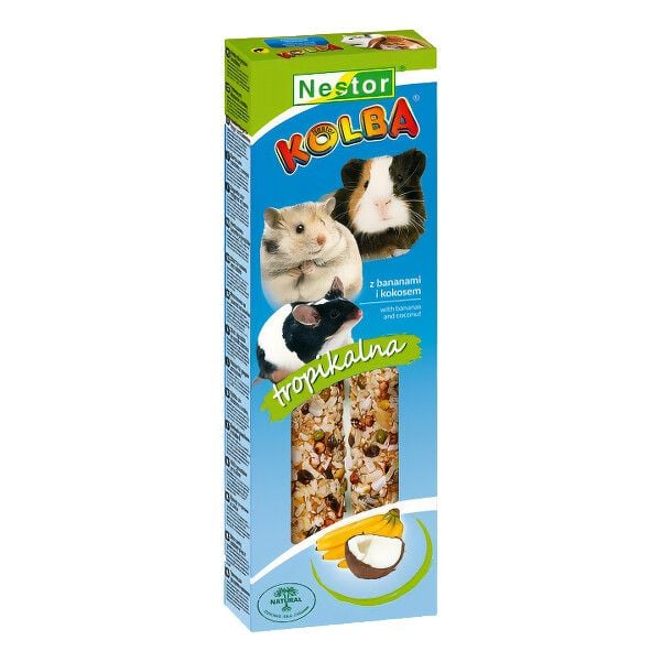 NESTOR Класичні палички для гризунів і кроликів з кокосом і бананами 2 (115г) 3558 Польща