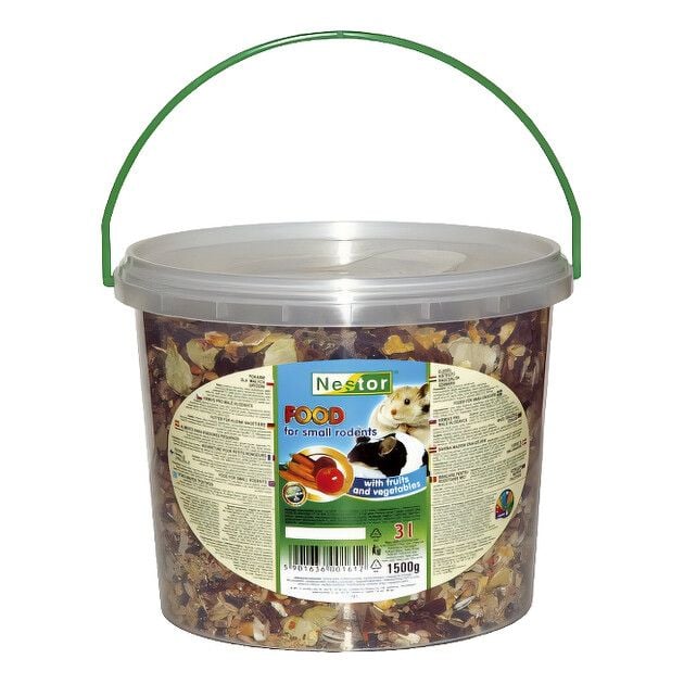 NESTOR відро Повнораціонний корм для дрібних гризунів з фруктами та овочами 3000 мл 3571 Польща