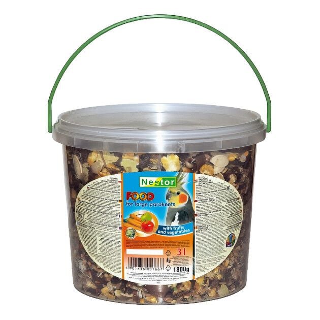 NESTOR відро Повнораціонний корм для середніх папуг з фруктами та овочами 3000 мл 3603 Польща